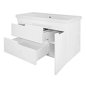 Тумба с раковиной подвесная Loranto KANTRI CS00097258 100/2 раковина Фостер 100, белый глянец для ванной в интернет-магазине Sanbest