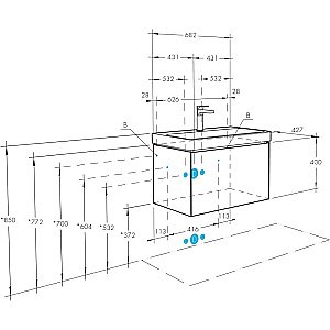 Тумба с раковиной Акватон Асти 70 белая глянцевая/белая матовая для ванной в интернет-магазине Sanbest