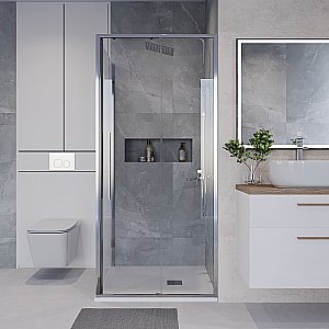 Душевой уголок Niagara Nova NG-64-10A/NG-A80-34 100х80 стекло прозрачное/профиль хром купить в интернет-магазине Sanbest