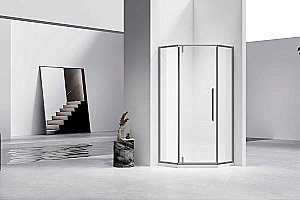 Душевой уголок Vincea Slim-N VSP-4SN900CLGM 90x90 стекло прозрачное/профиль вороненая сталь купить в интернет-магазине Sanbest