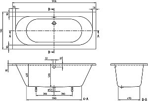 Ванна акриловая Villeroy&Boch O'Novo UBA180CAS2V-01 180x80 белая купить в интернет-магазине Sanbest