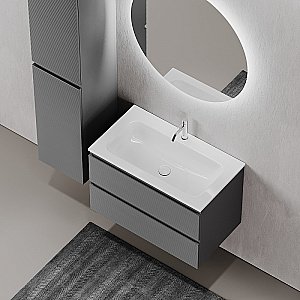 Тумба с раковиной Sancos Folk 80 FL80GS Grey soft для ванной в интернет-магазине Sanbest