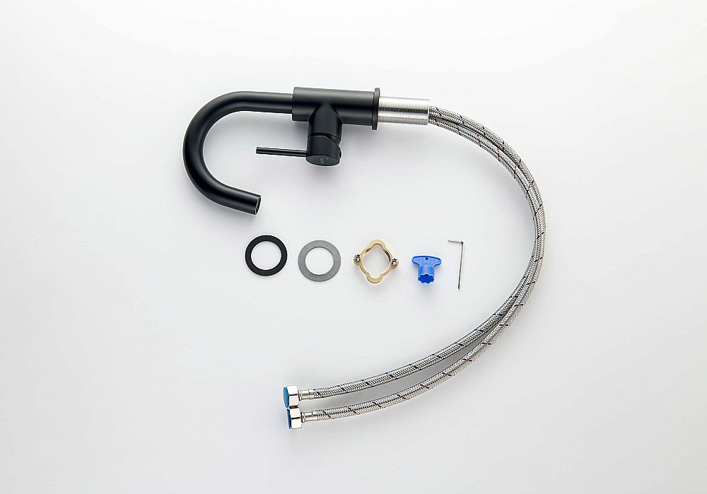 Смеситель для раковины Европа AQ1307MB черный матовый, без донного клапана купить в интернет-магазине сантехники Sanbest