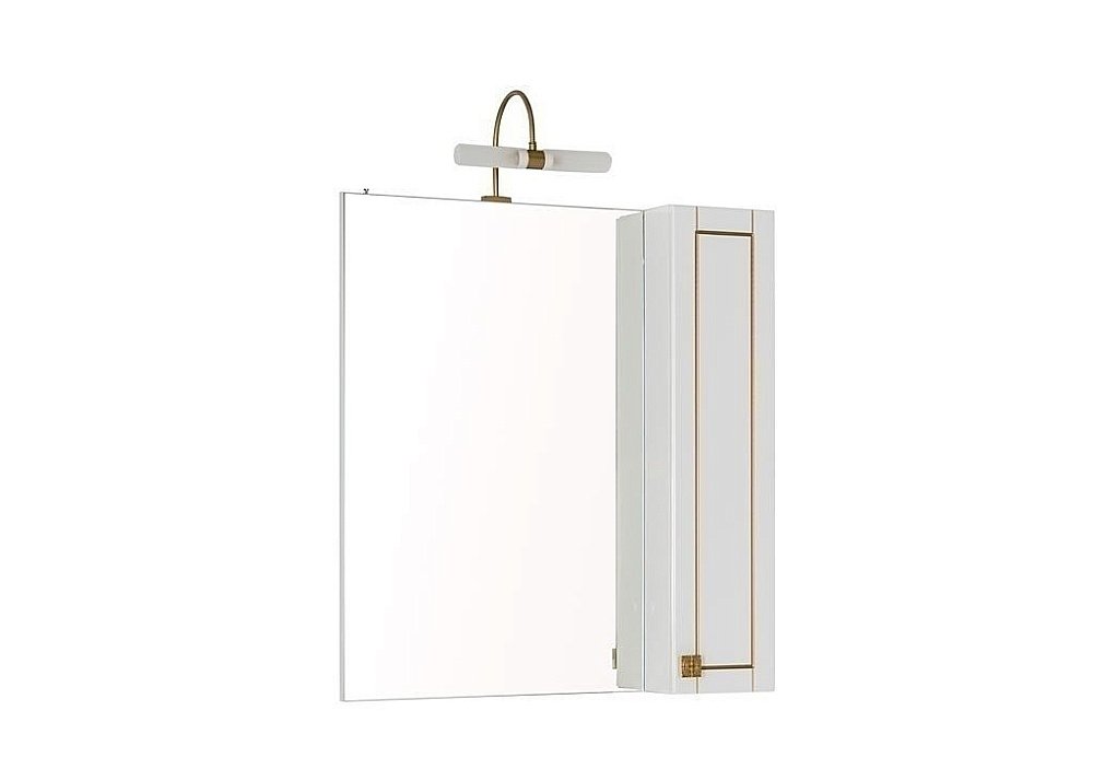 Зеркало со шкафом Aquanet Честер 75 белый/золото в ванную от интернет-магазине сантехники Sanbest