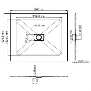 Душевой поддон WasserKRAFT Elbe 74T10 120x100 купить в интернет-магазине Sanbest