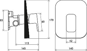 Смеситель для душа Ravak 10° FREE TD F 066.20 черный матовый купить в интернет-магазине сантехники Sanbest