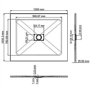 Душевой поддон WasserKRAFT Elbe 74T10 120x100 купить в интернет-магазине Sanbest