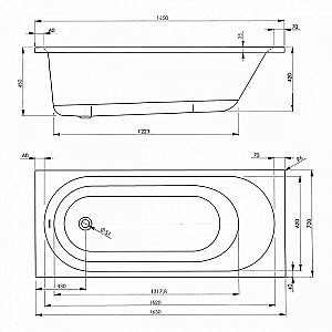 Акриловая ванна Vagnerplast Kasandra 165x70 VPBA165KAS2X-04 белая купить в интернет-магазине Sanbest