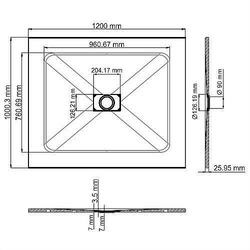 Душевой поддон WasserKRAFT Elbe 74T10 120x100 купить в интернет-магазине Sanbest