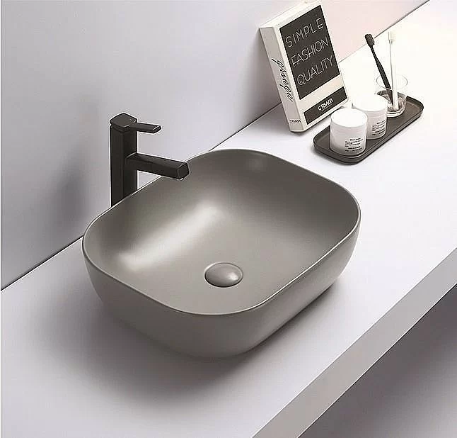 Раковина накладная CeramaLux NC 50,5 78104MH-5 светло-серая купить в интернет-магазине Sanbest