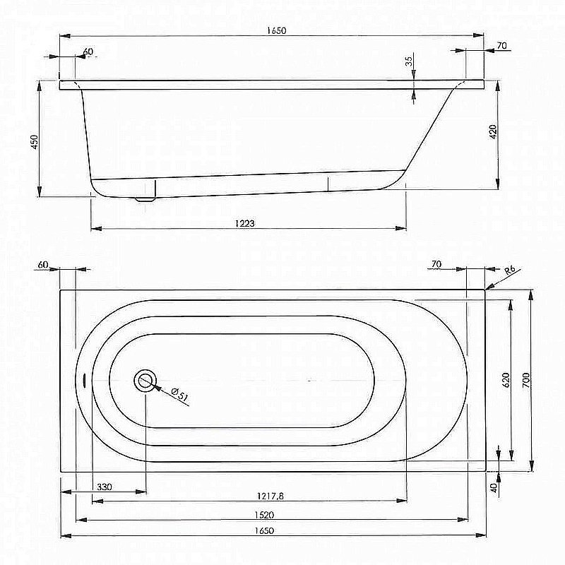 Акриловая ванна Vagnerplast Kasandra 165x70 VPBA165KAS2X-04 белая купить в интернет-магазине Sanbest