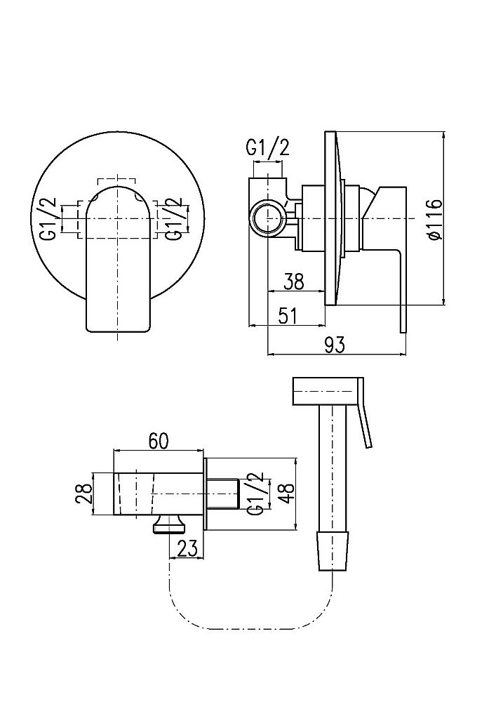 Гигиенический душ Rav-Slezak VLTAVA VT442/1 купить в интернет-магазине сантехники Sanbest