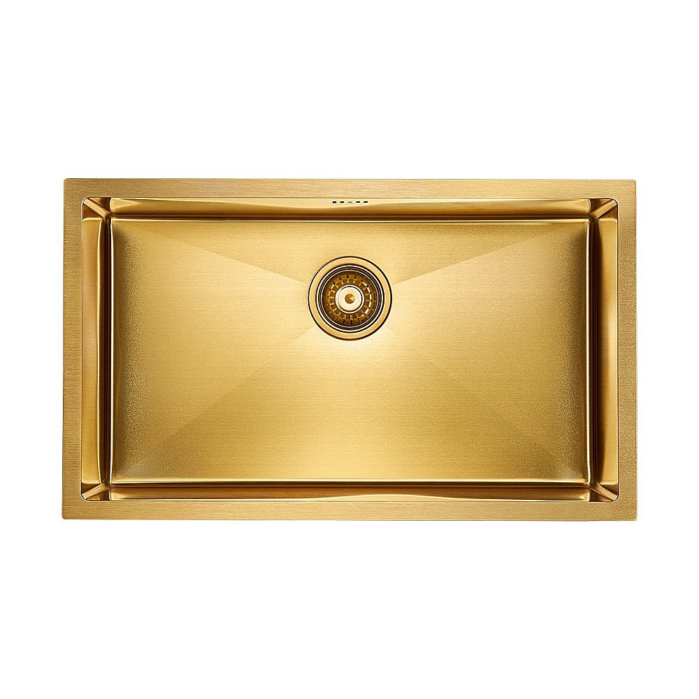 Мойка кухонная Paulmark VALDE PM257444-BG брашированное золото. сталь купить в интернет-магазине сантехники Sanbest