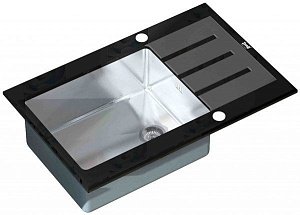Мойка для кухни ZORG Inox Glass GL-7851-BLACK купить в интернет-магазине сантехники Sanbest