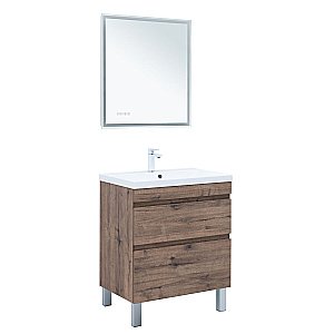 Тумба с раковиной Aquanet Нота New 75 344142+281221 дуб веллингтон табак для ванной в интернет-магазине Sanbest