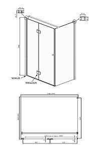 Душевой уголок Ambassador Diamond 12011108 90x120 стекло прозрачное/профиль хром купить в интернет-магазине Sanbest