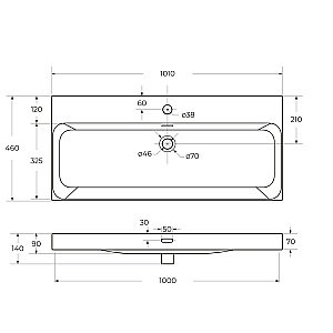 Раковина мебельная BelBagno BB-8078-100 белая купить в интернет-магазине Sanbest