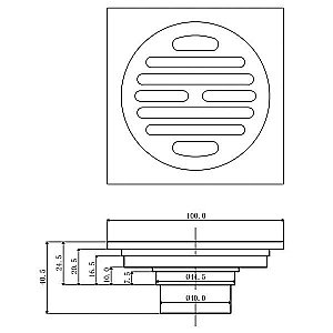 Душевой трап Veragio Canyon 10х10 VR.CAN-2010.BR купить в интернет-магазине Sanbest