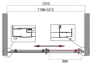 Душевая дверь BelBagno UNO 195-BF-1 120 стекло рифленое/профиль хром купить в интернет-магазине Sanbest