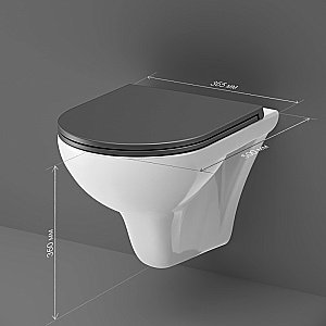 Унитаз подвесной AM.PM Gem C901700SCmb белый, безободковый купить в интернет-магазине Sanbest