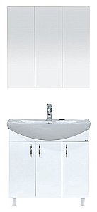 Зеркальный шкаф Misty Балтика 80 белый купить в интернет-магазине сантехники Sanbest