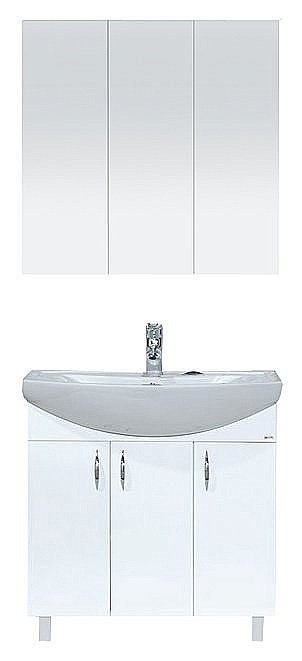 Зеркальный шкаф Misty Балтика 80 белый купить в интернет-магазине сантехники Sanbest