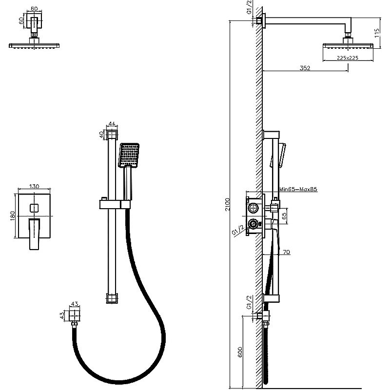 Душевая система Rush Thira TR3635-41 купить в интернет-магазине сантехники Sanbest