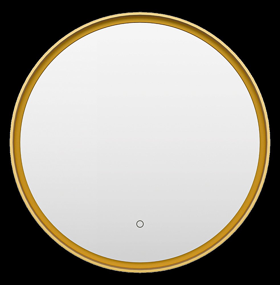 Зеркало с LED-подсветкой Misty PLUTO 60x60 золото в ванную от интернет-магазине сантехники Sanbest