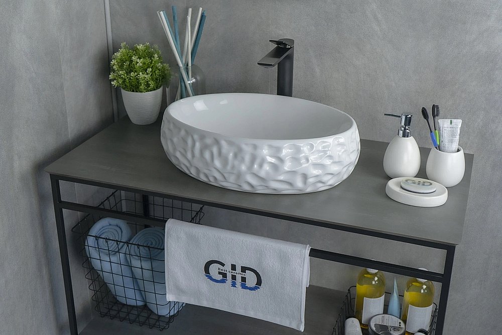 Раковина накладная Gid Lago 48 9030wf 51187 белая купить в интернет-магазине Sanbest