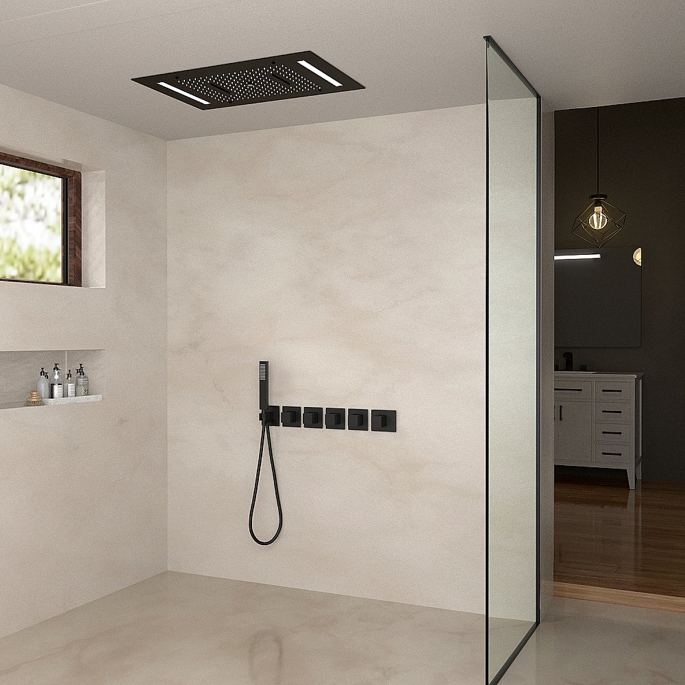 Душевая система Timo Petruma SX-5229/03SM черная матовая купить в интернет-магазине сантехники Sanbest