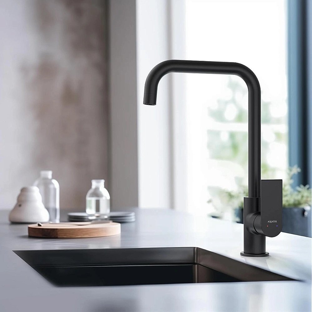 Смеситель для кухни Aquatek Лира AQ1480MB черный матовый купить в интернет-магазине сантехники Sanbest