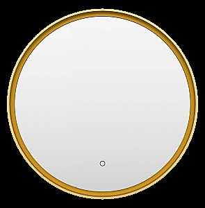 Зеркало с LED-подсветкой Misty PLUTO 60x60 золото в ванную от интернет-магазине сантехники Sanbest