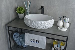 Раковина накладная Gid Lago 48 9030wf 51187 белая купить в интернет-магазине Sanbest