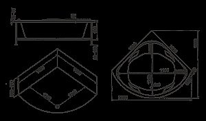 Ванна акриловая BAS Ривьера 161x161 купить в интернет-магазине Sanbest