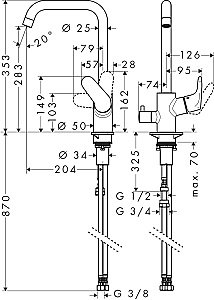 Смеситель для кухни Hansgrohe Focus E2 31823000 купить в интернет-магазине сантехники Sanbest