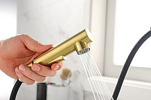 Смеситель для кухни Paulmark Neo Ne214419-LG  светлое золото купить в интернет-магазине сантехники Sanbest