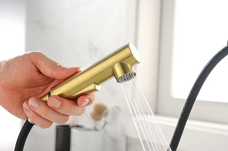 Смеситель для кухни Paulmark Neo Ne214419-LG  светлое золото купить в интернет-магазине сантехники Sanbest