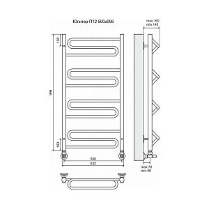Полотенцесушитель водяной Terminus Юпитер П12 500x996 купить в интернет-магазине сантехники Sanbest