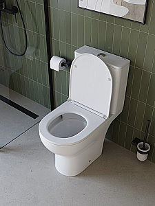 Унитаз-компакт BelBagno LOUNGE-TOR-2 BB2802CP/T-TOR/SC белый, с крышкой микролифт, с бачком, безободковый, слив-торнадо купить в интернет-магазине Sanbest