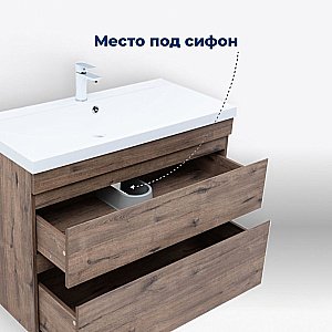 Тумба с раковиной Aquanet Нота New 50 344136+284237 дуб веллингтон табак для ванной в интернет-магазине Sanbest