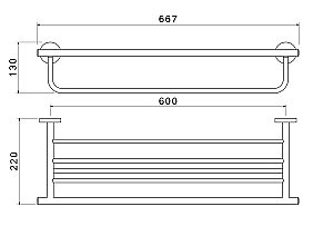 Полка с полотенцедержателем Aquatek Оберон AQ4215MB черная матовая купить в интернет-магазине сантехники Sanbest