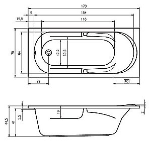 Акриловая ванна Riho Future 170x75 B073001005 белая купить в интернет-магазине Sanbest