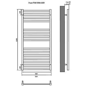Полотенцесушитель Aquatek Лира П16 50х110 AQ KP1610CH хром купить в интернет-магазине сантехники Sanbest