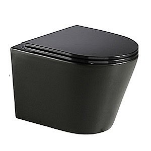 Унитаз с инсталляцией WeltWasser AMBERG 506+SALZBACH 043 GL-BL+AMBERG RD-WT черный/кнопка белая, безободковый, с крышкой микролифт, слив торнадо купить в интернет-магазине Sanbest