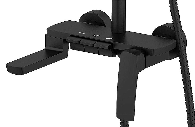 Душевая система Azario Conda AZ-K2311B черная матовая купить в интернет-магазине сантехники Sanbest