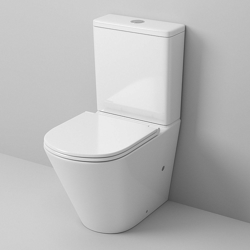 Унитаз напольный GROSSMAN GR-4450S безободковый, с бачком, с крышкой микролифт, белый глянцевый купить в интернет-магазине Sanbest