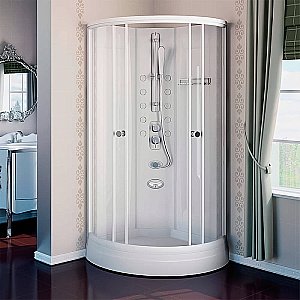 Душевая кабина Радомир Паола 114х114 без крыши, стекло прозрачное/профиль белый купить в интернет-магазине Sanbest