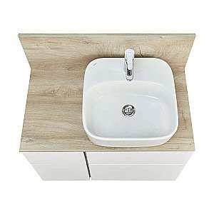 Столешница с панелью Акватон Мишель 80 1A277003MIX40 дуб эндгрейн для ванной в интернет-магазине сантехники Sanbest