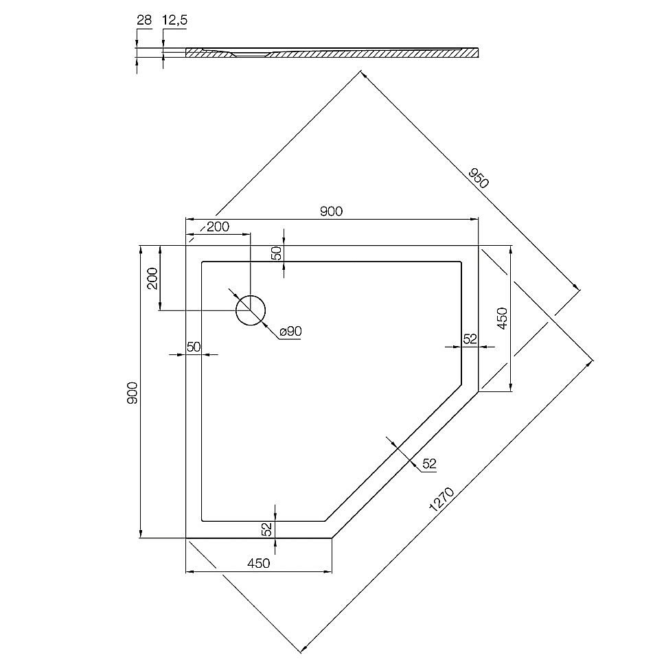 Душевой поддон Акватон Калифорния М 90х90 1A739736CA010 белый купить в интернет-магазине Sanbest