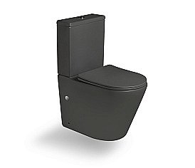Унитаз напольный SantiLine SL-5014MG серый матовый, безободковый, с бачком, с крышкой микролифт купить в интернет-магазине Sanbest